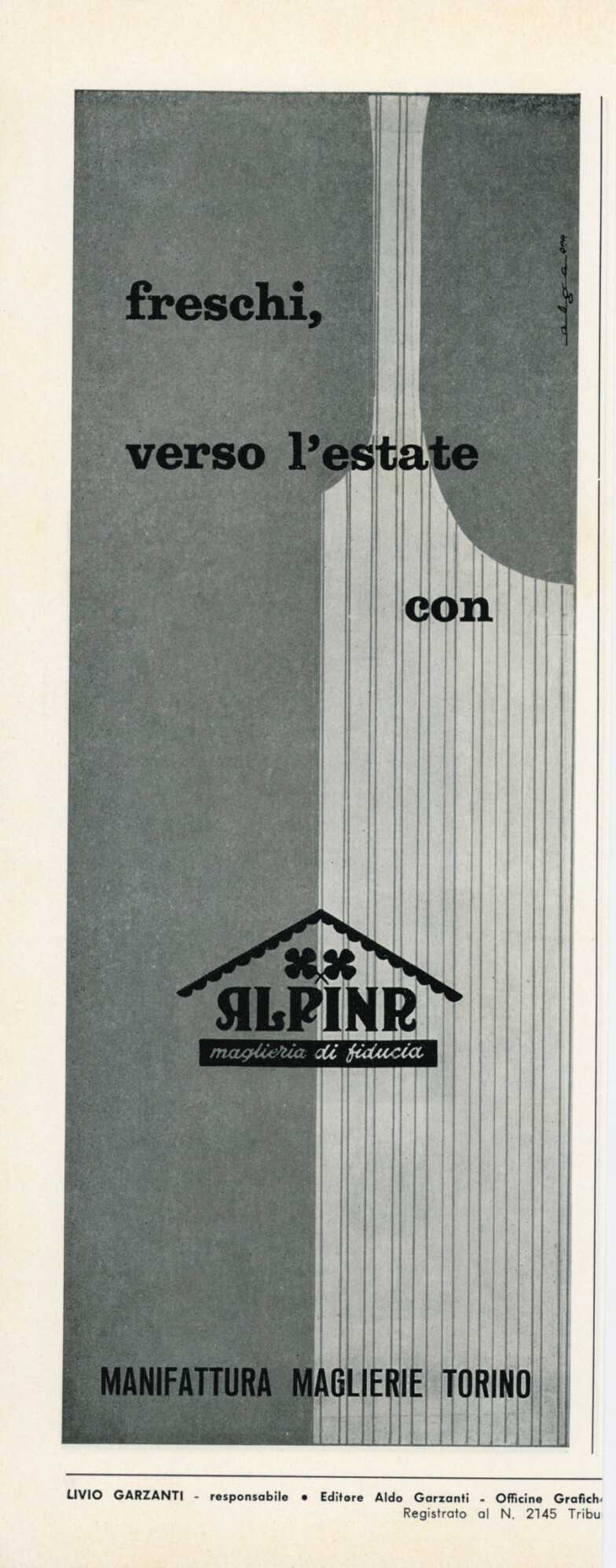 Alpina. Manifattura Maglierie Torino. Advertising 1962