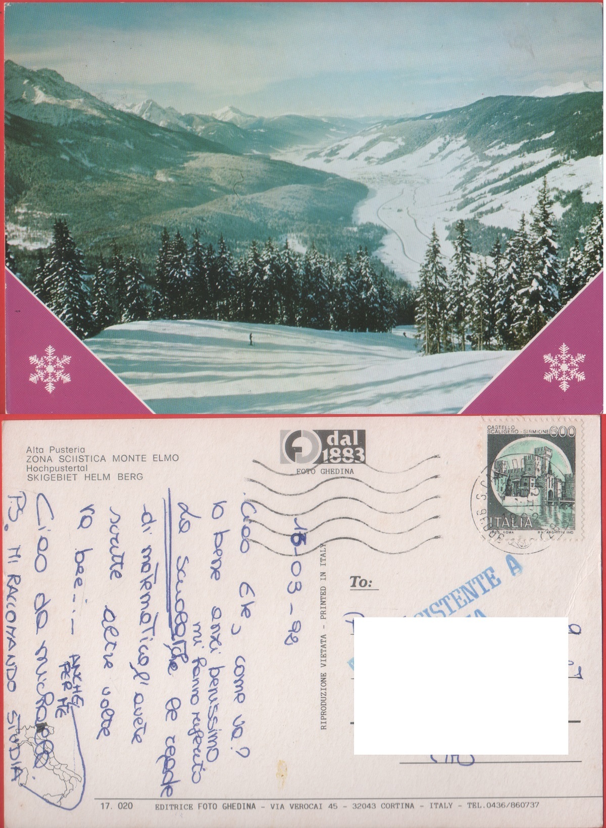 Alta Pusteria (monte Elmo) - Viaggiata 1992