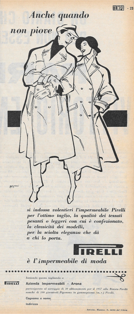 Anche quando piove, PIRELLI è l'impermeabile di moda - Advertising …