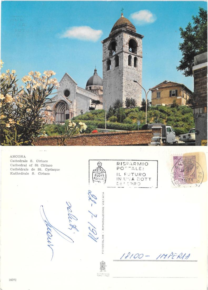 Ancona. Cattedrale S. Ciriaco. Viaggiata 1974
