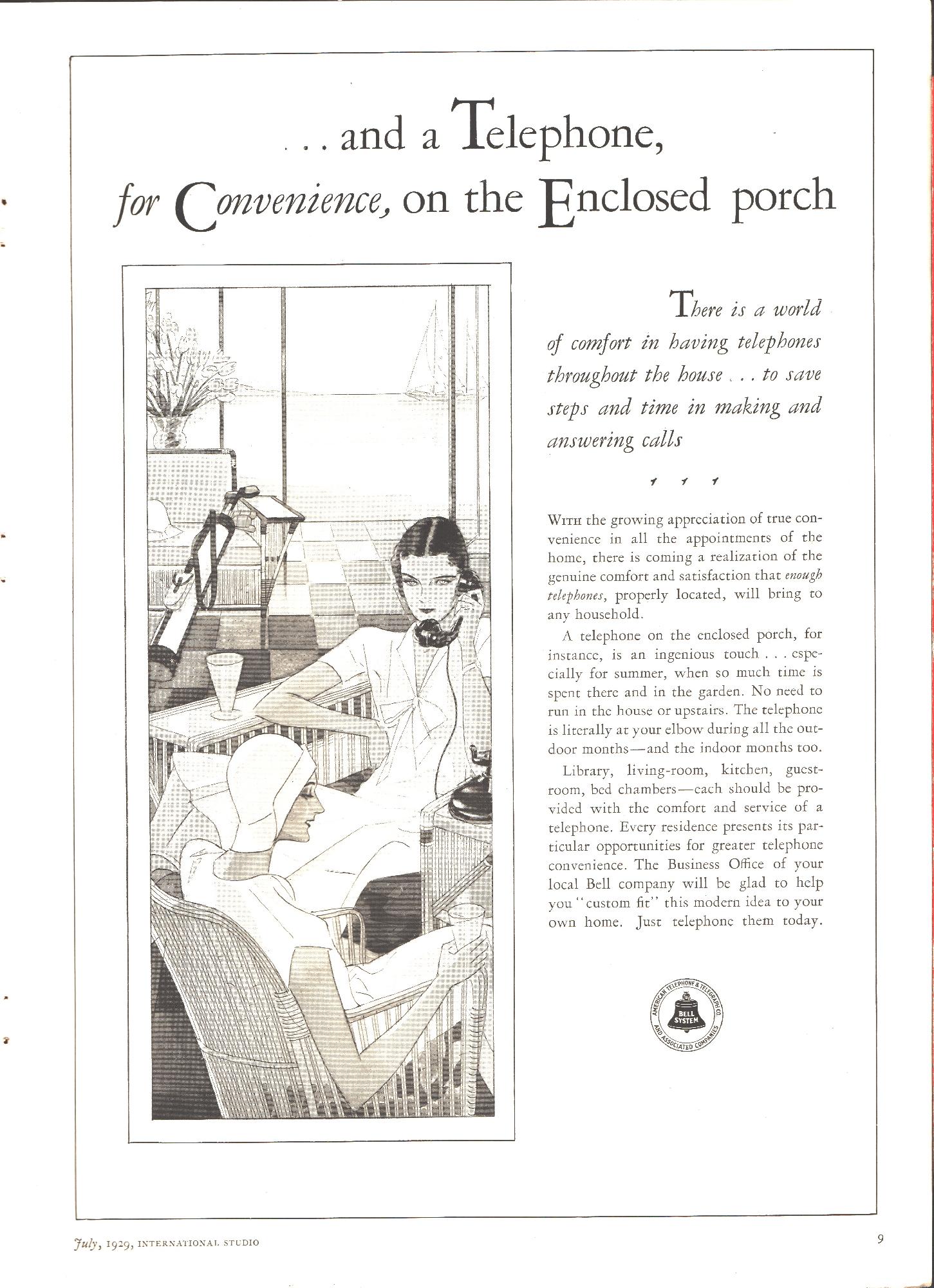 ... and the telephone for convenience, on the enclosed porch. …