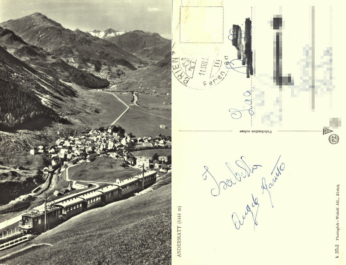 Andermatt. Viaggiata 1963