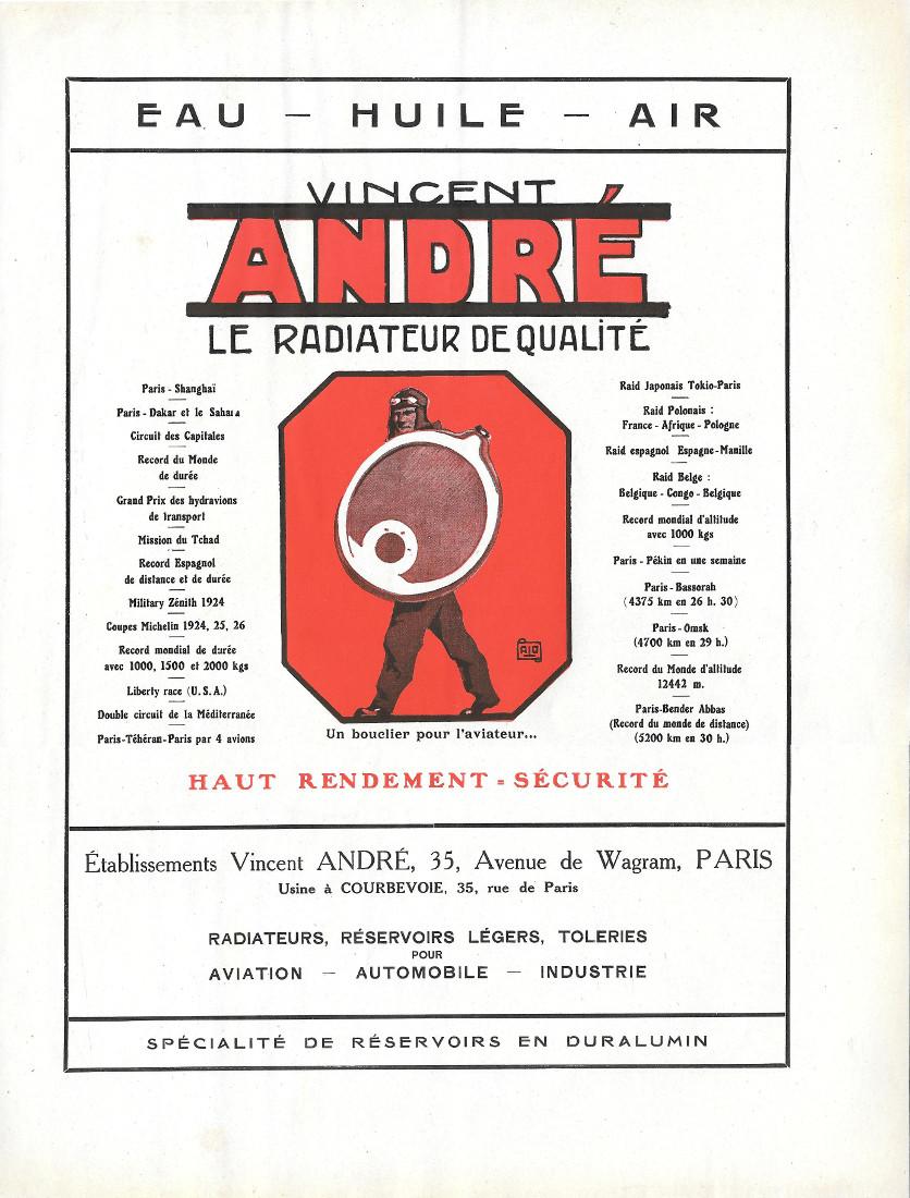 André. Le Radiateur de Qualité / Avions Potez. Advertising 1927 …