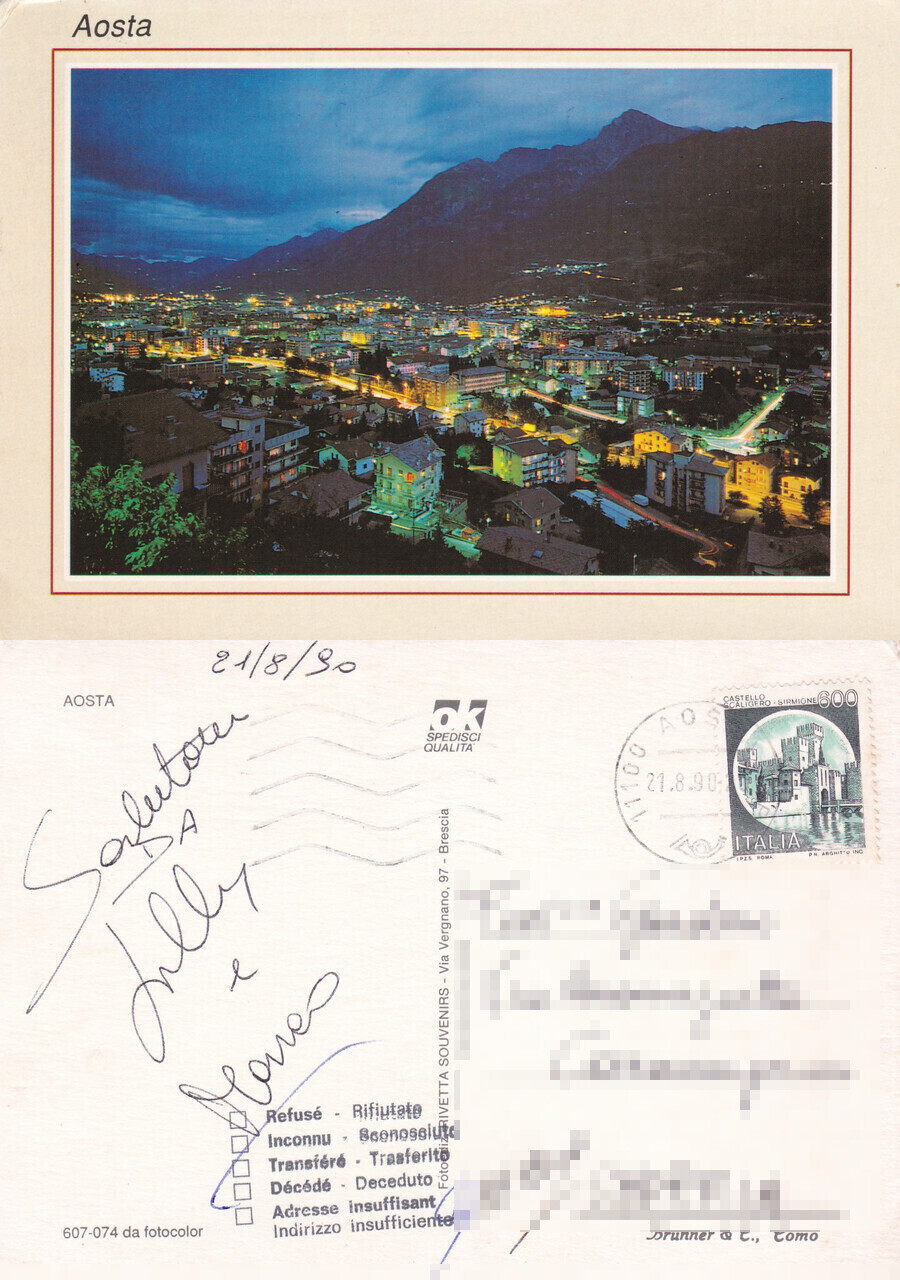 Aosta - Viaggiata 1990