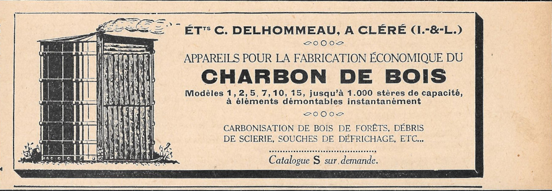 Appareil pour la fabrication de charbon de bois. C. Delhommeau …