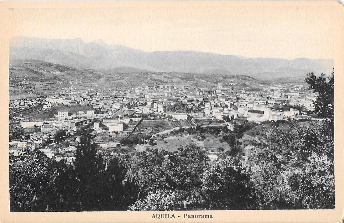 Aquila. Panorama. Non viaggiata, originale d'epoca