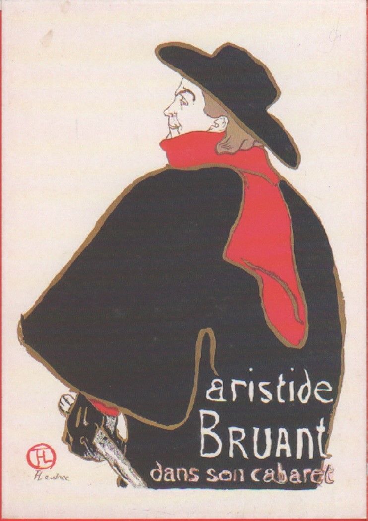 Aristide Bruant. Riproduzione manifesto d'epoca. Non viaggiata