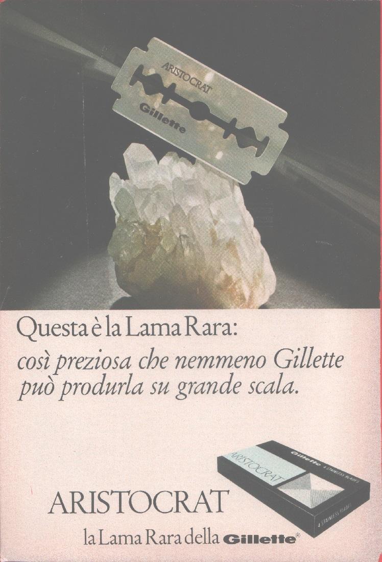 Aristocrat la lama rara dell Gillette. Advertising 1968