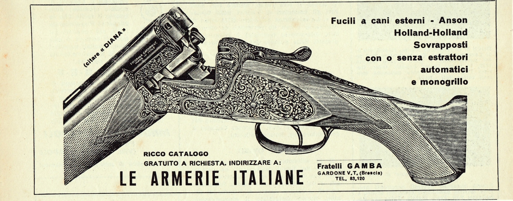 Armerie Italiane. Fratelli Gamba. Advertising 1961