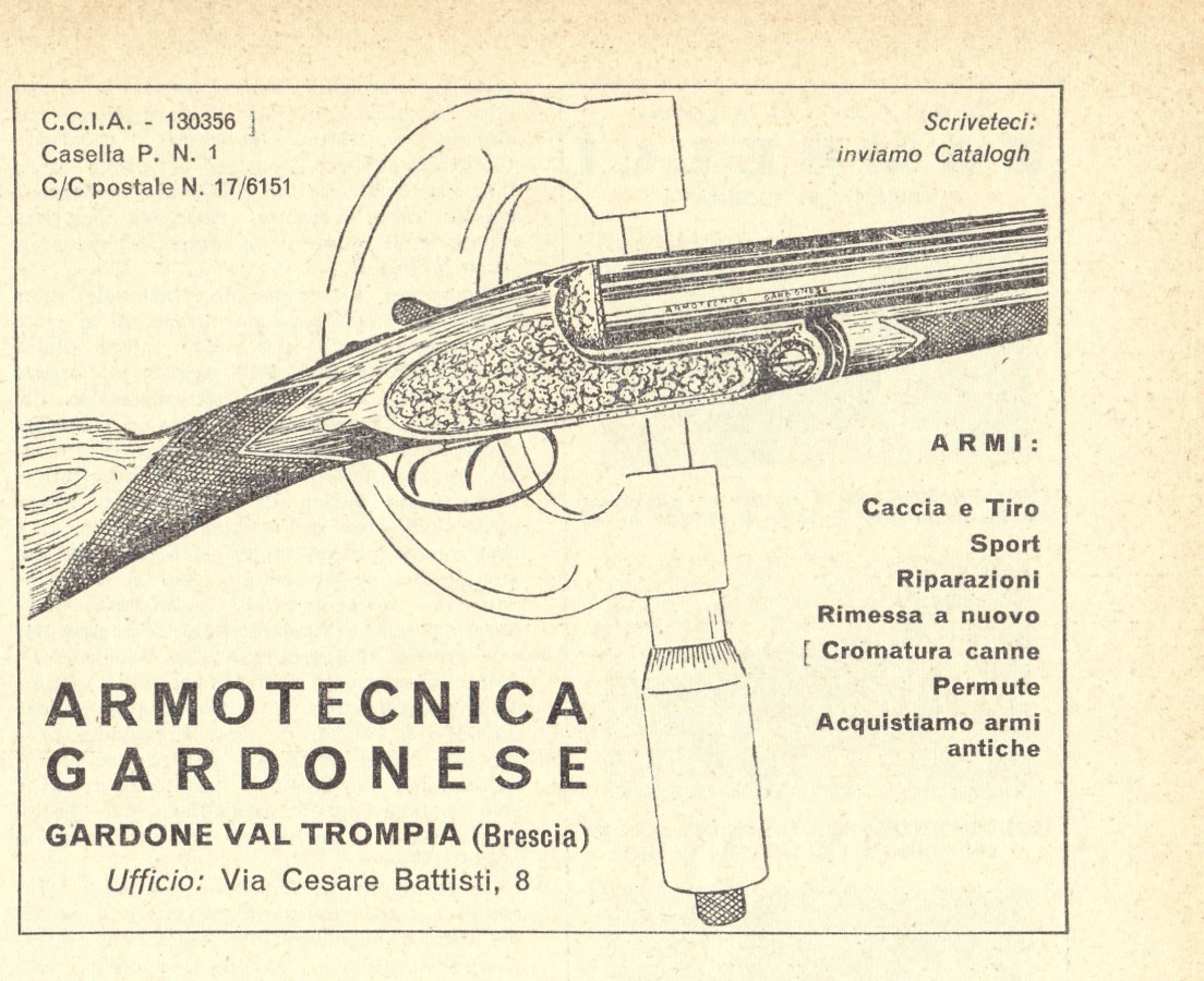 Armotecnica Gardonese. Gardone VT. Advertising 1963