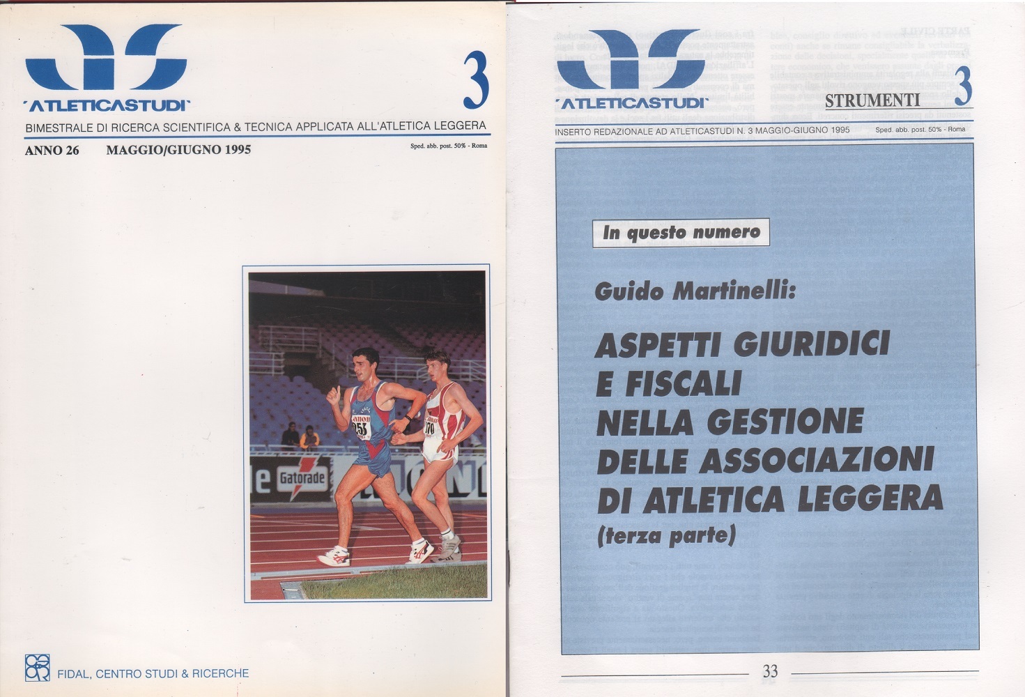 AS. Atletica studi. Anno XXVI n. 1, 1995, allegato Studi …