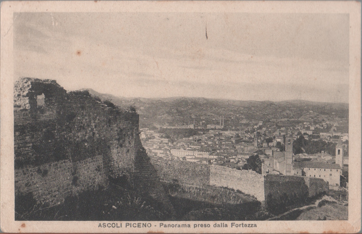 Ascoli Piceno. Panorama preso dalla Fortezza. viaggiata 1928