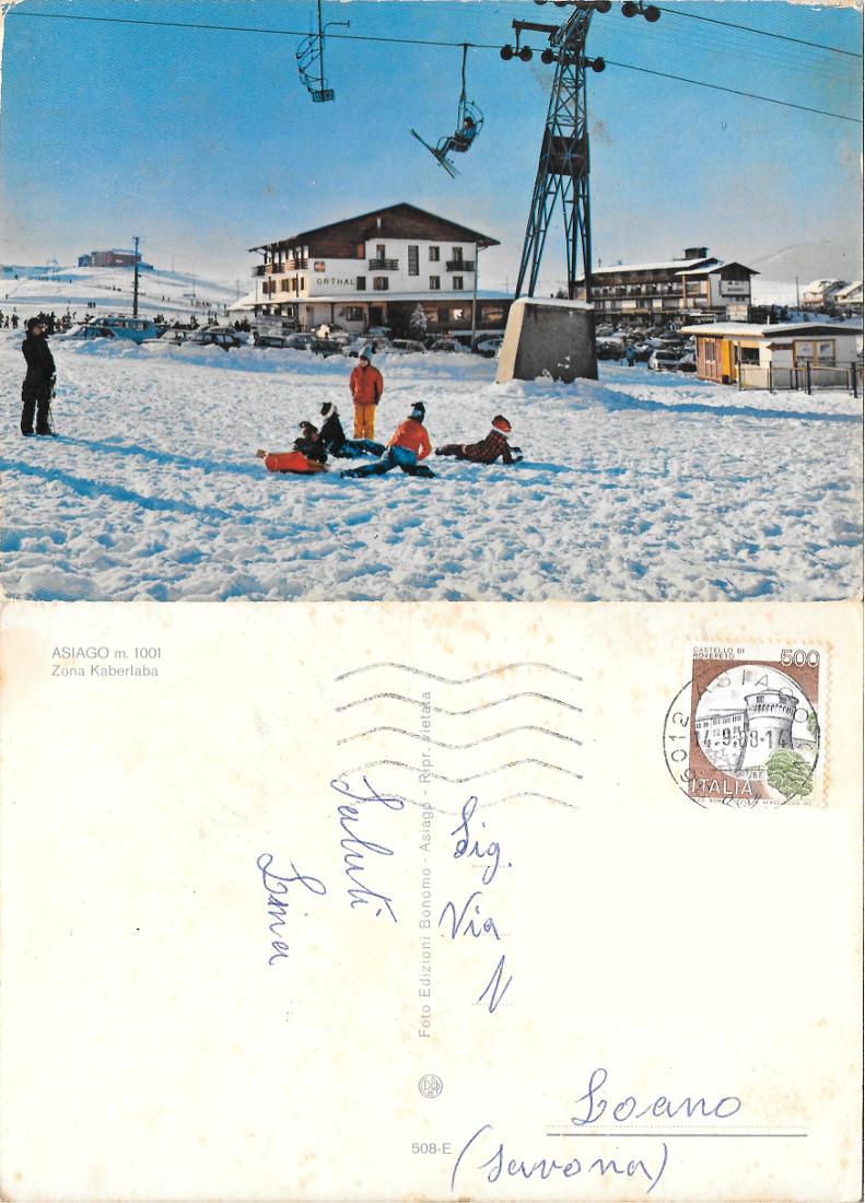 Asiago. Zona Kaberlaba. Viaggiata 1988