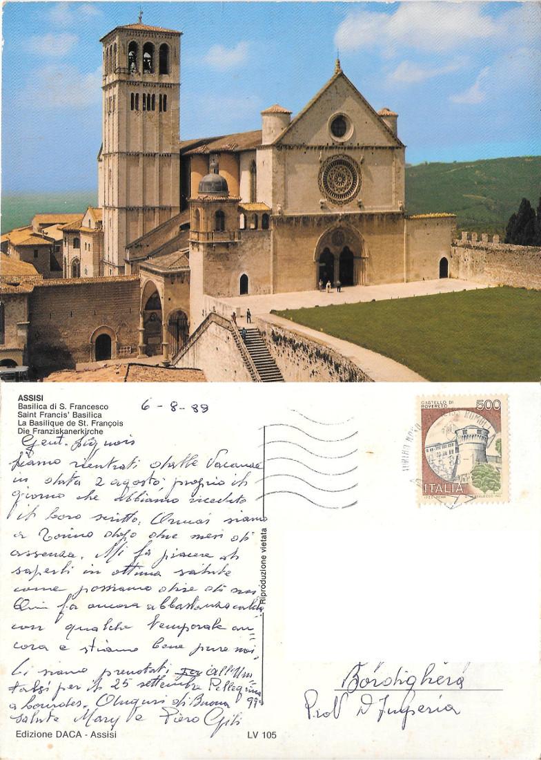 Assisi. Balisica di S. Francesco. Viaggiata 1989