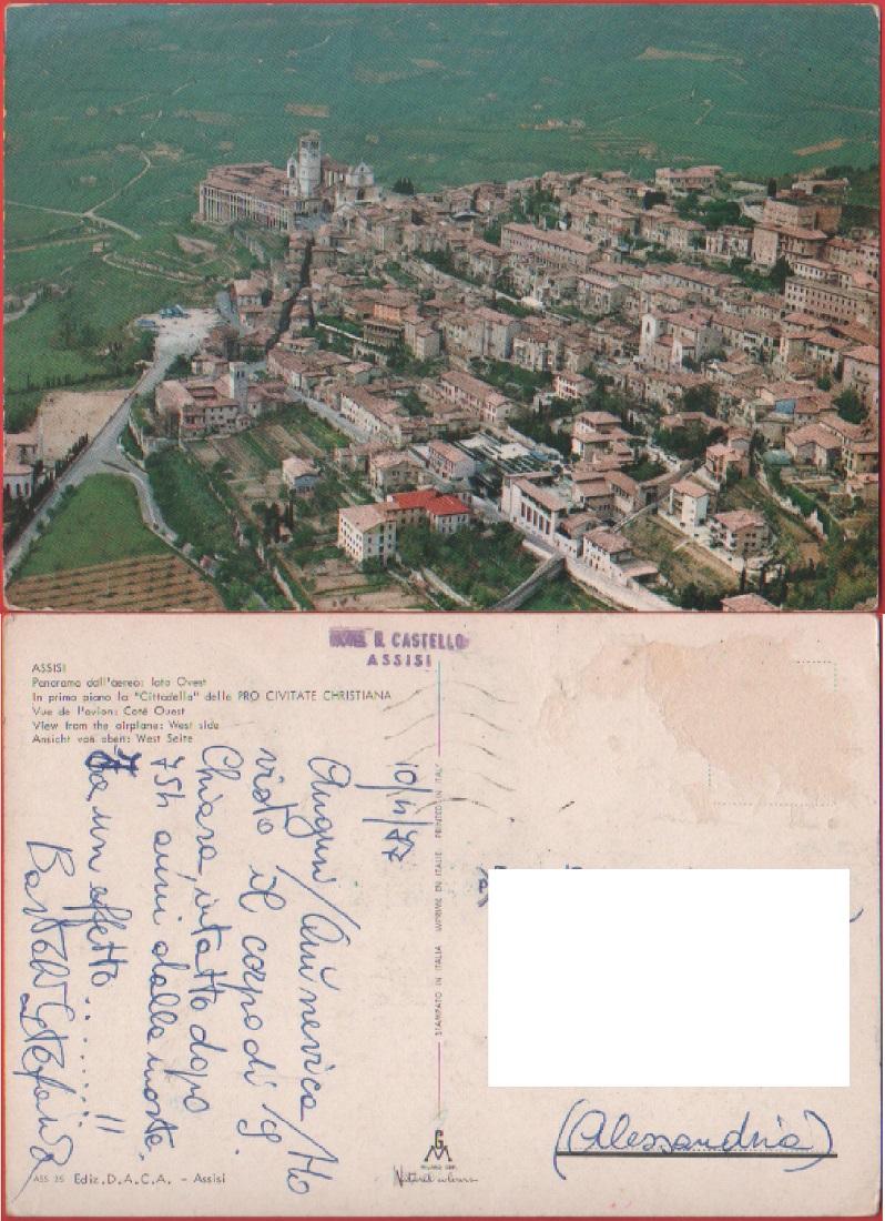 Assisi. Panorama dall'aereo. Viaggiata 1977