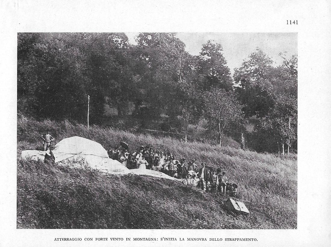 Atterraggio con forte in montagna. Stampa1941