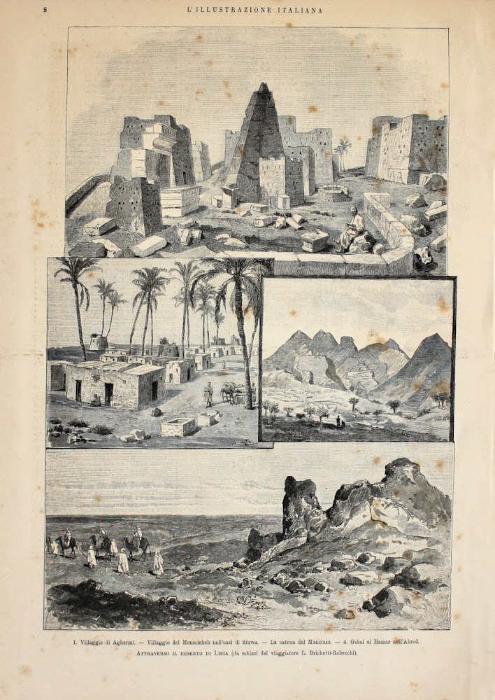 Attraverso il deserto di Libia. Stampa 1889