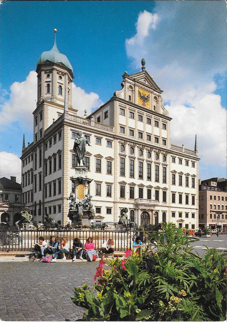 Augsburg. Rathaus und Augustusbrunnen. Non viaggiata
