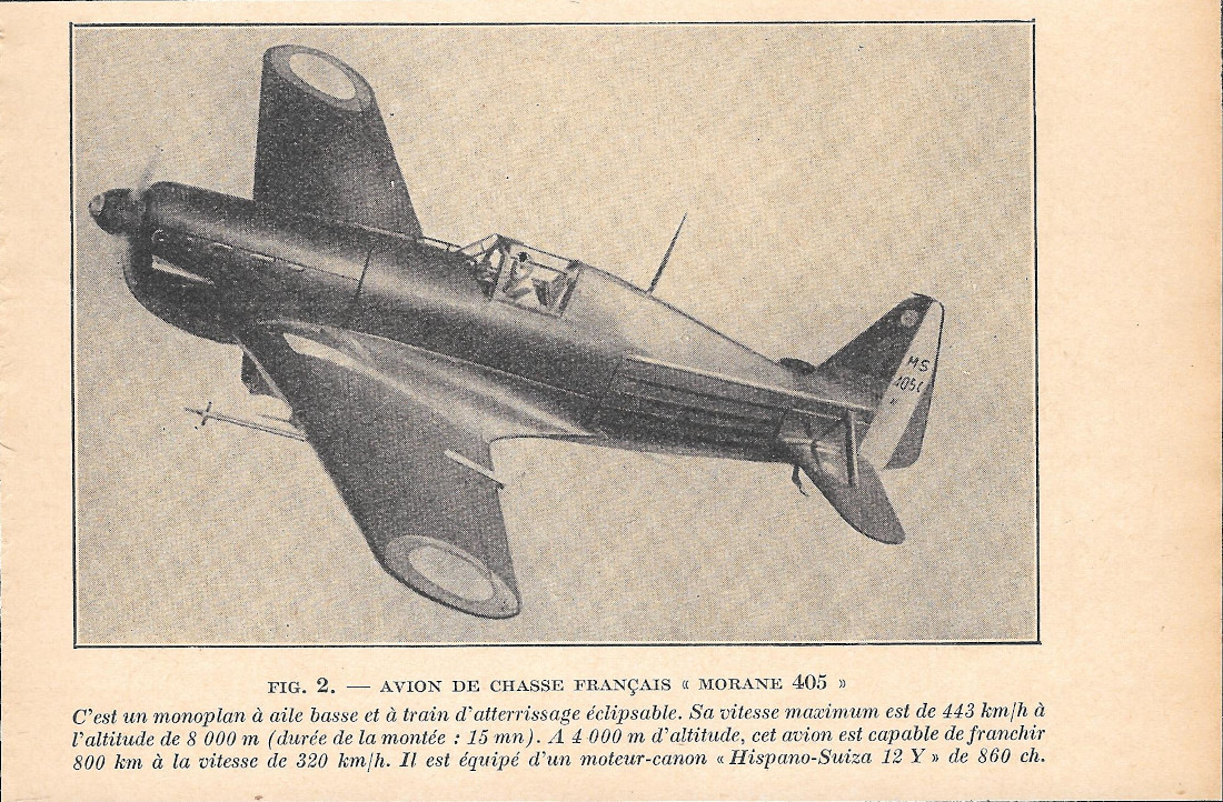 Avion de chasse français Morane 405 - Immagine 1938
