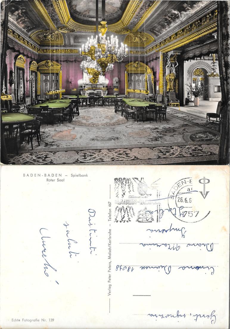 Baden-Baden. Spielbank. Roter Saal. Viaggiata