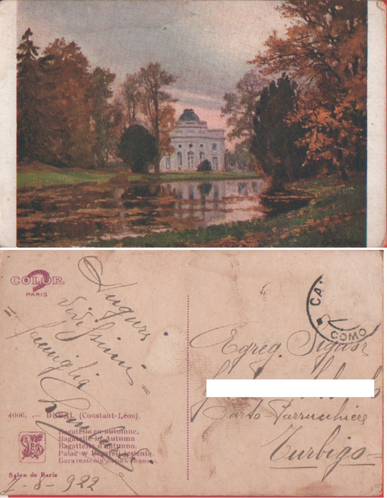 Bagatelle en automne. Produzione Duval (Francia). Viaggiata 1922