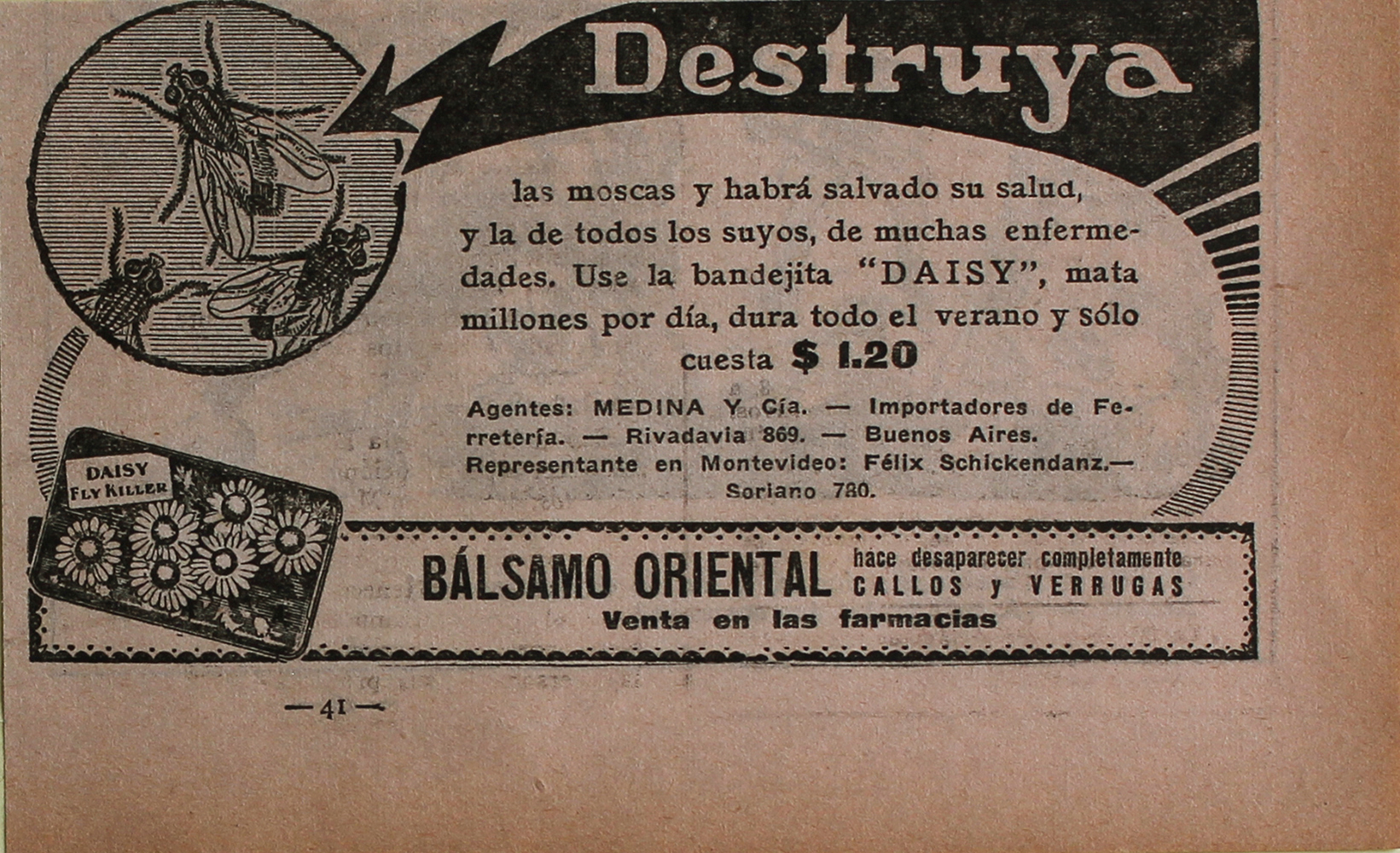 Balsamo Oriental destruya la moscas - Advertising 1922
