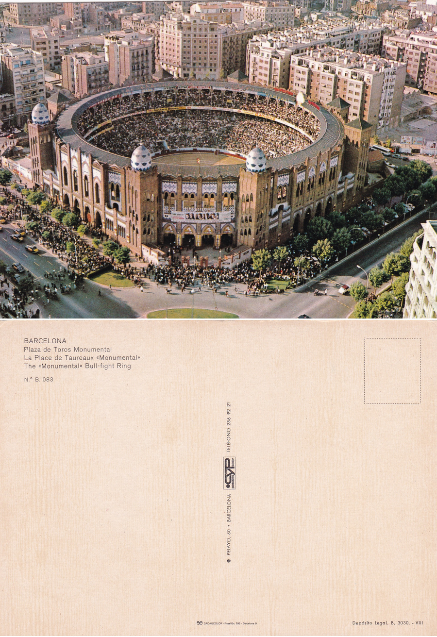 Barcelona. Plaza de Toros Monumental. Non viaggiata