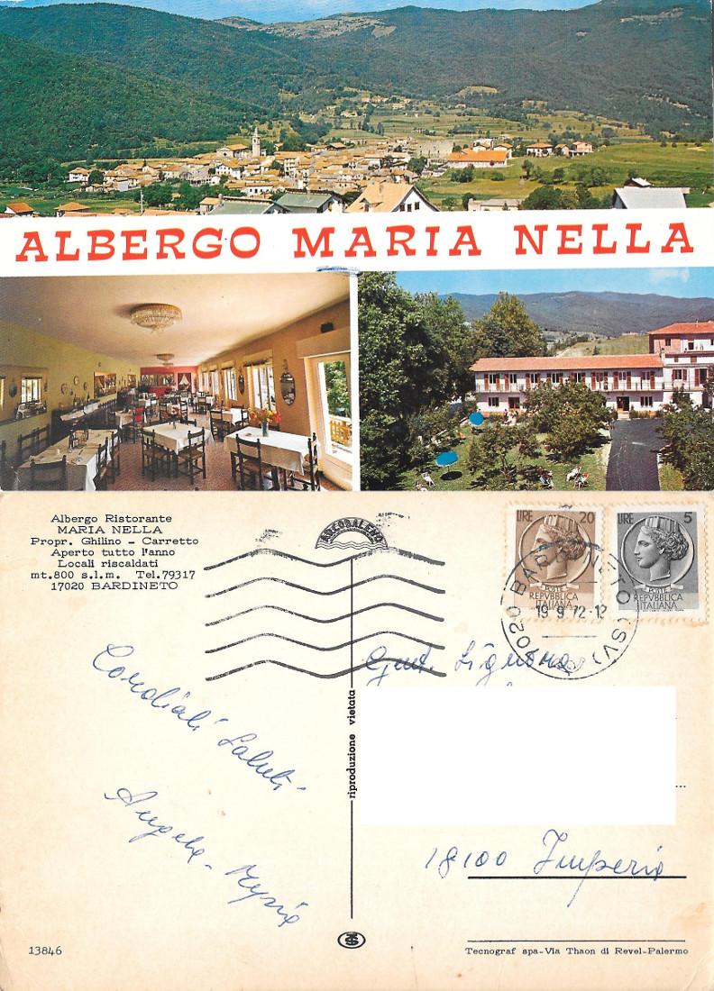 Bardineto (SV). Albergo Ristorante Maria Nella. Viaggiata 1972