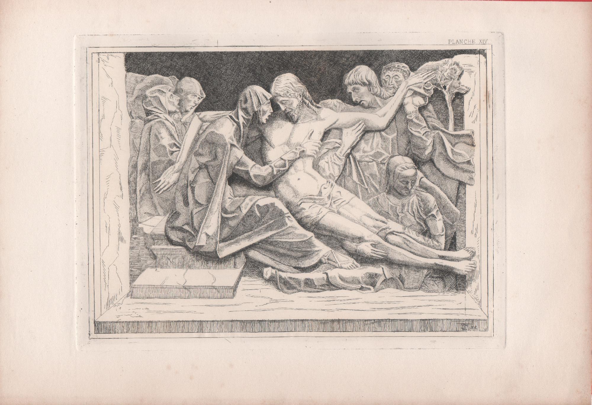 Bas-Relief, formerly at the Certosa, by the Brothers Mantegazza. Engraving …