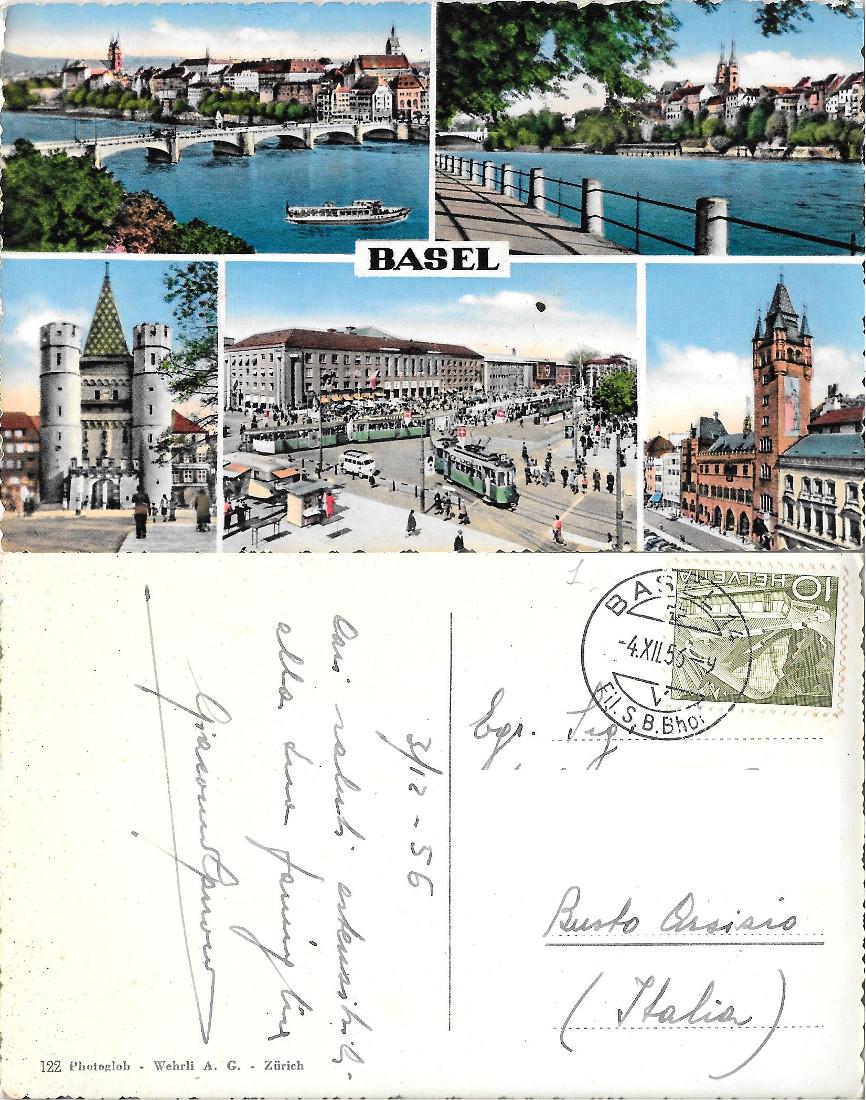 Basel. Vedutine. Viaggiata 1956