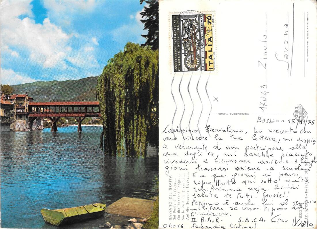 Bassano del Grappa. Ponte. Viaggiata 1975