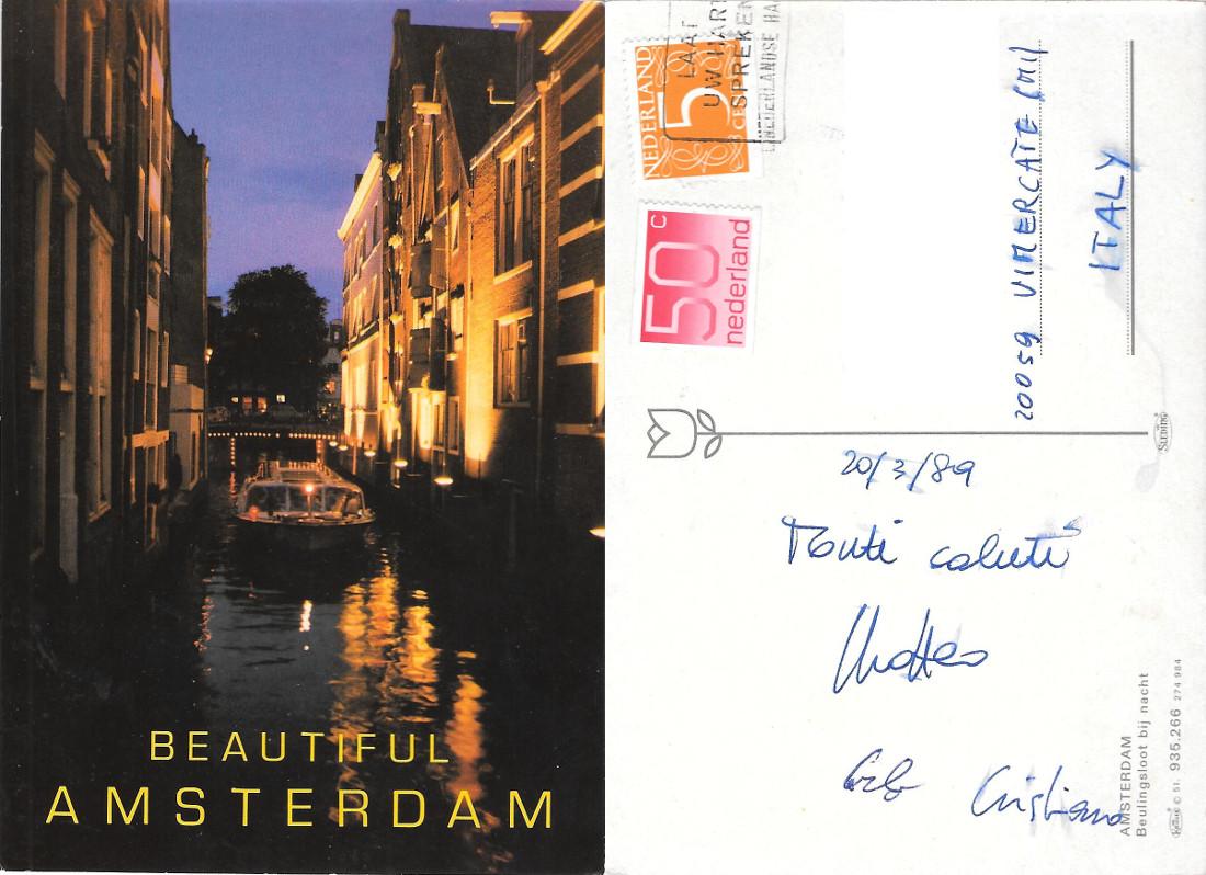 Beautiful Amsterdam. Viaggiata 1989