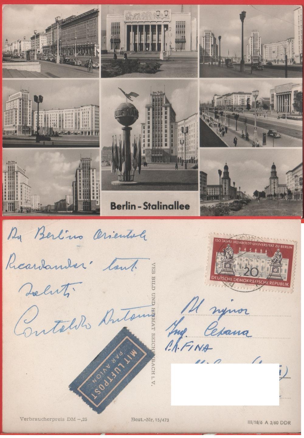 Berlin. Stalinallee. Viaggiata 1962