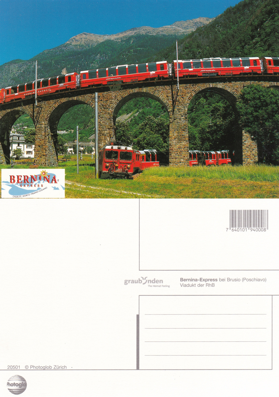 Bernina Express bei Brusio. Non viaggiata