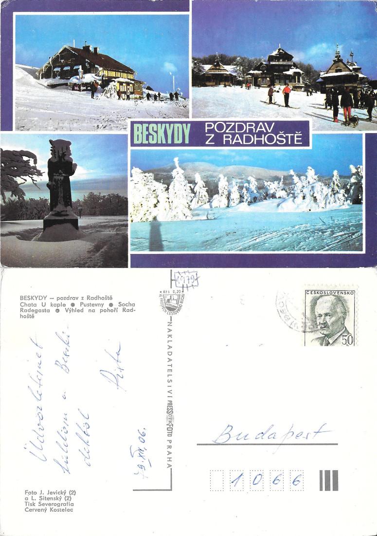 Beskydy. Pozdrav z Radhoste. Viaggiata 1979