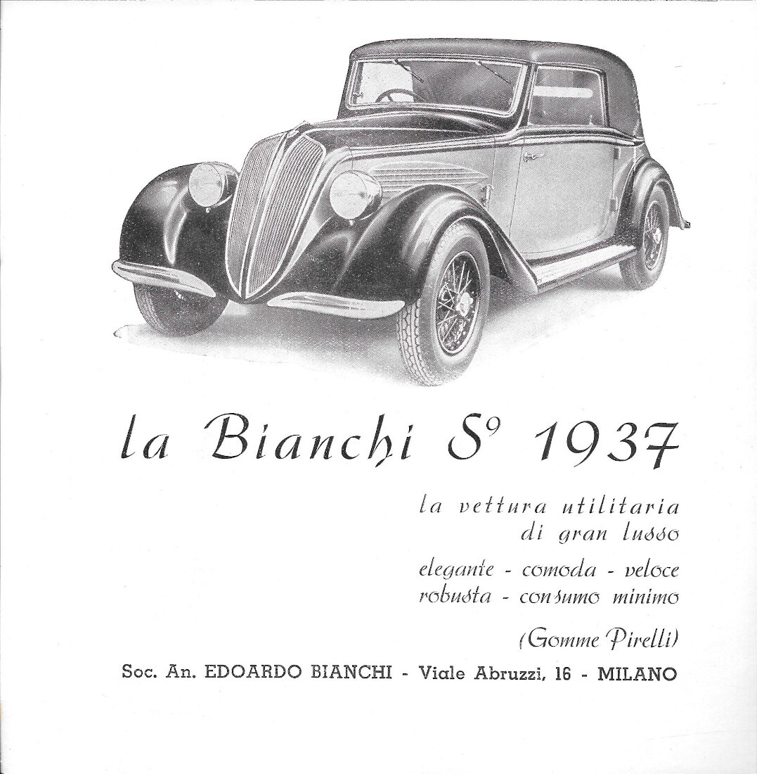 Bianchi S9 1937 - Advertising 1937