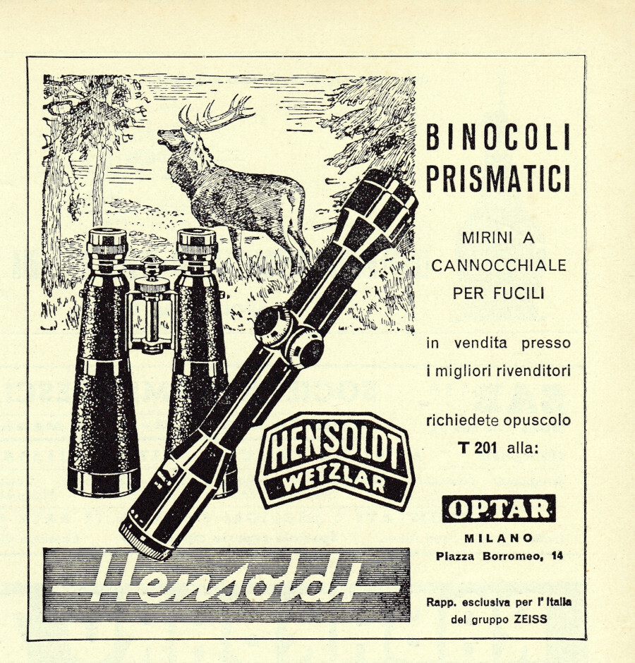Binocoli prismatici Hensoldt Wetzlar. Advertising 1961