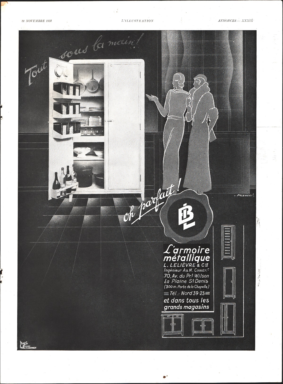 BL l'armoire metallique. Advertising 1932