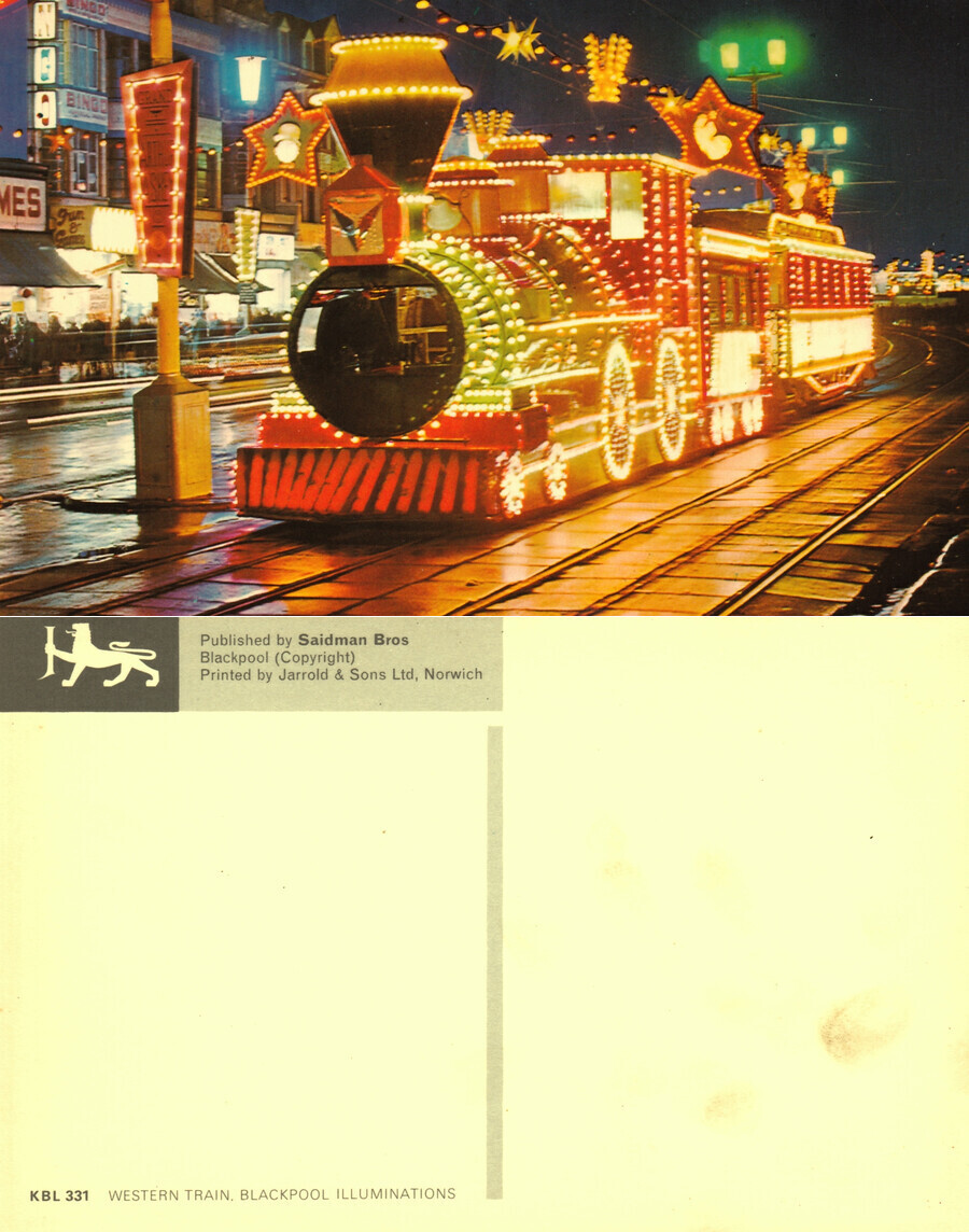 Blackpool. Western Train, Blackpoll Illuminations. Non viaggiata
