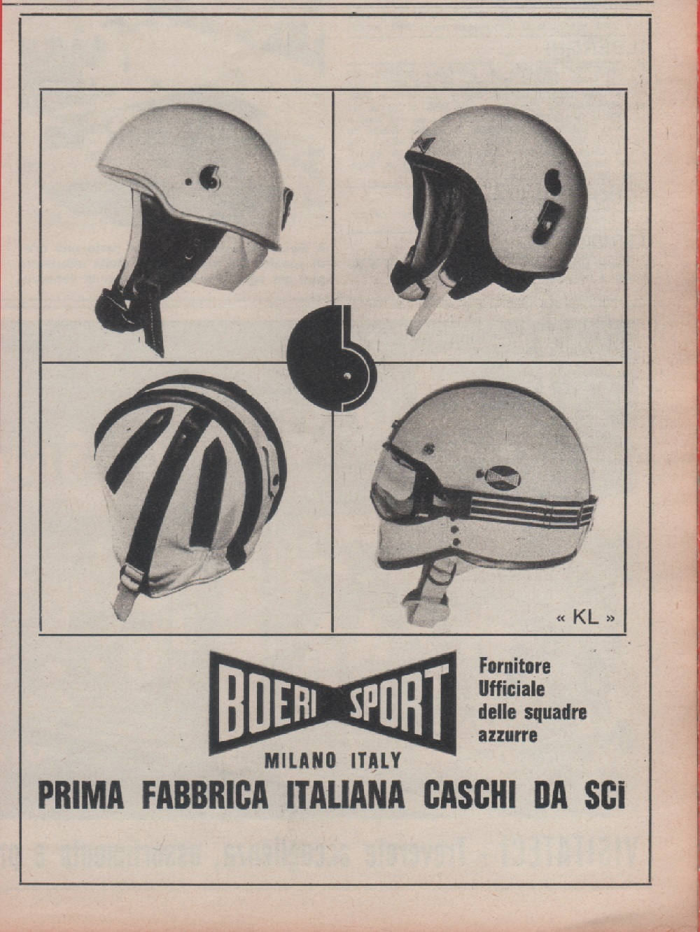 Boeri Sport. Prima fabbrica italian di caschi da sci. Advertising …