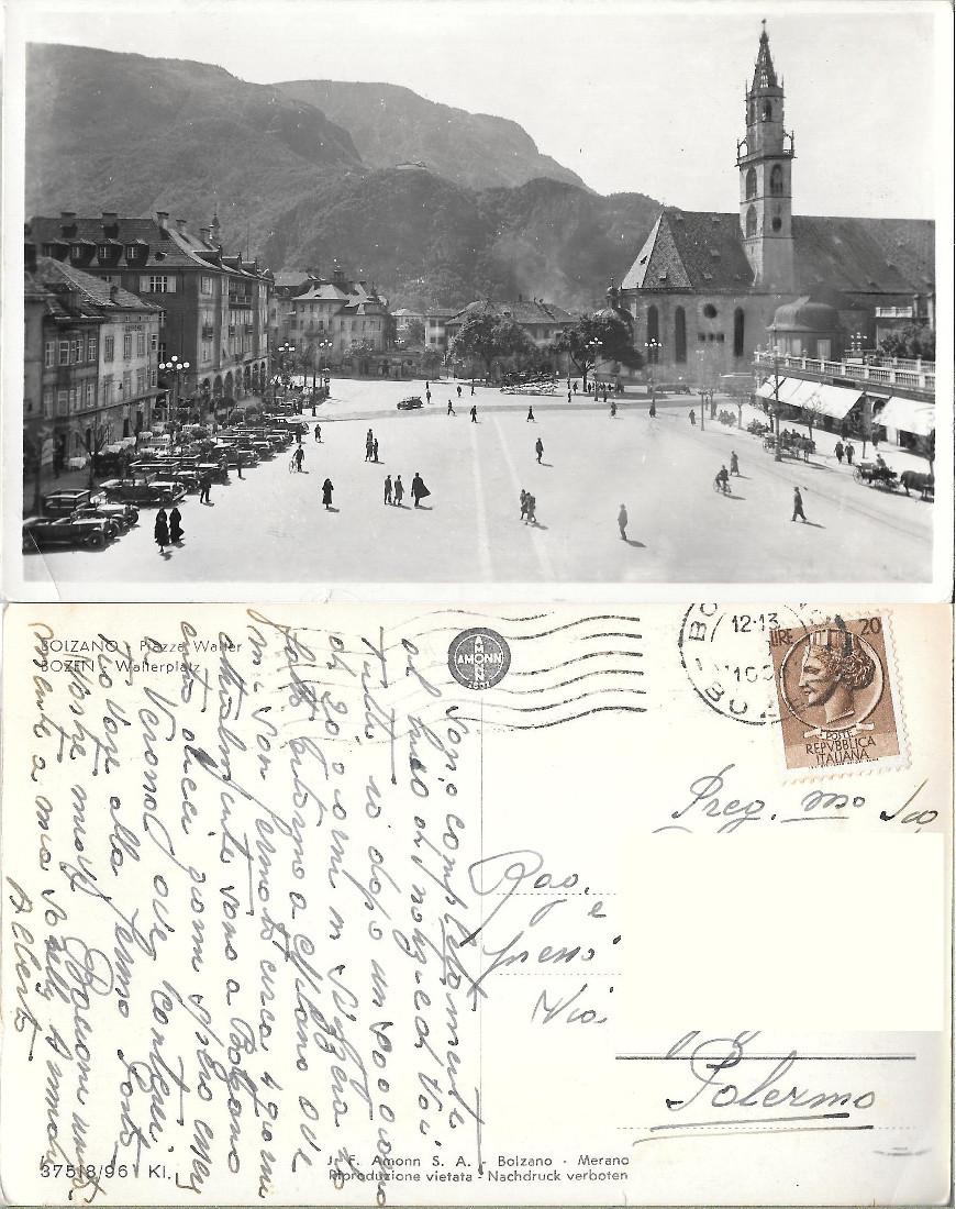 Bolzano. Piazza Walter. Viaggiata 1966