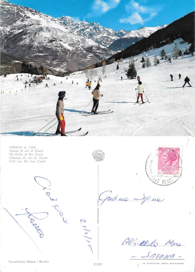 Bormio. Campi di sci al Ciuk. Viaggiata 1975