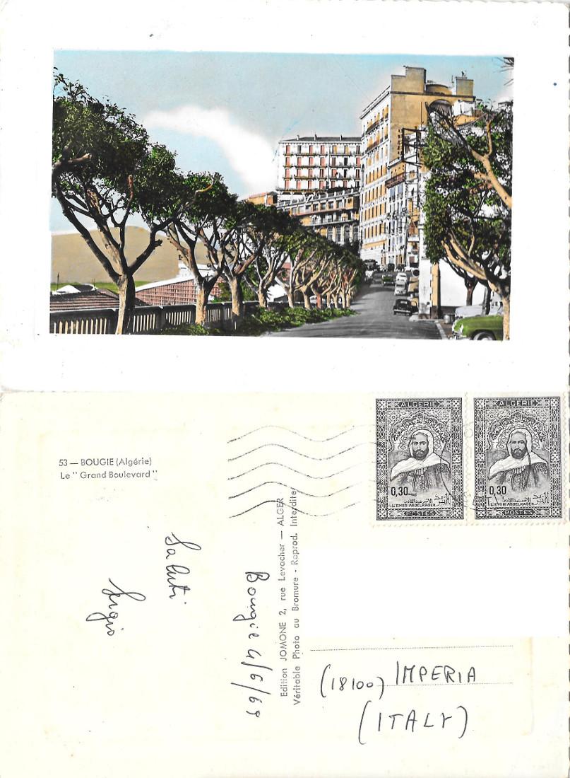 Bougie (Algeria). Le Grand Bouelevard. Viaggiata 1969