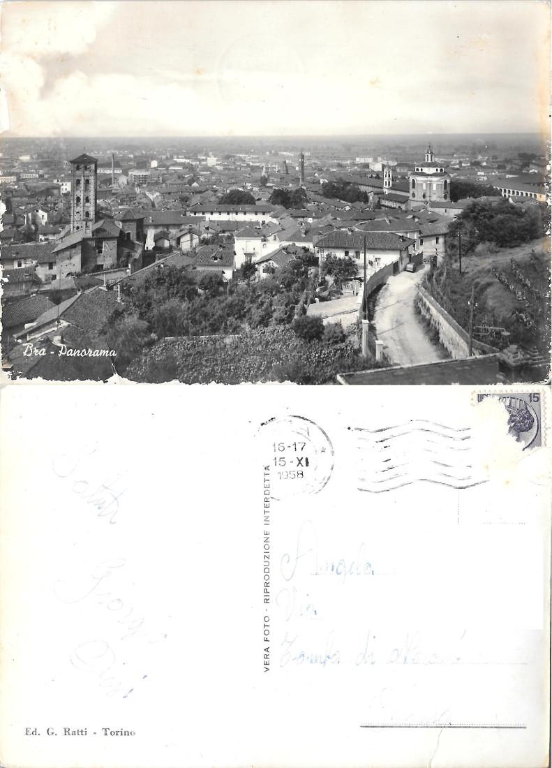 Bra. Panorama. Viaggiata 1958