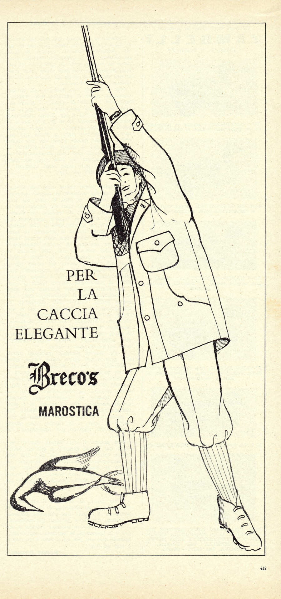 Brecos per la caccia elegante. Advertising 1962