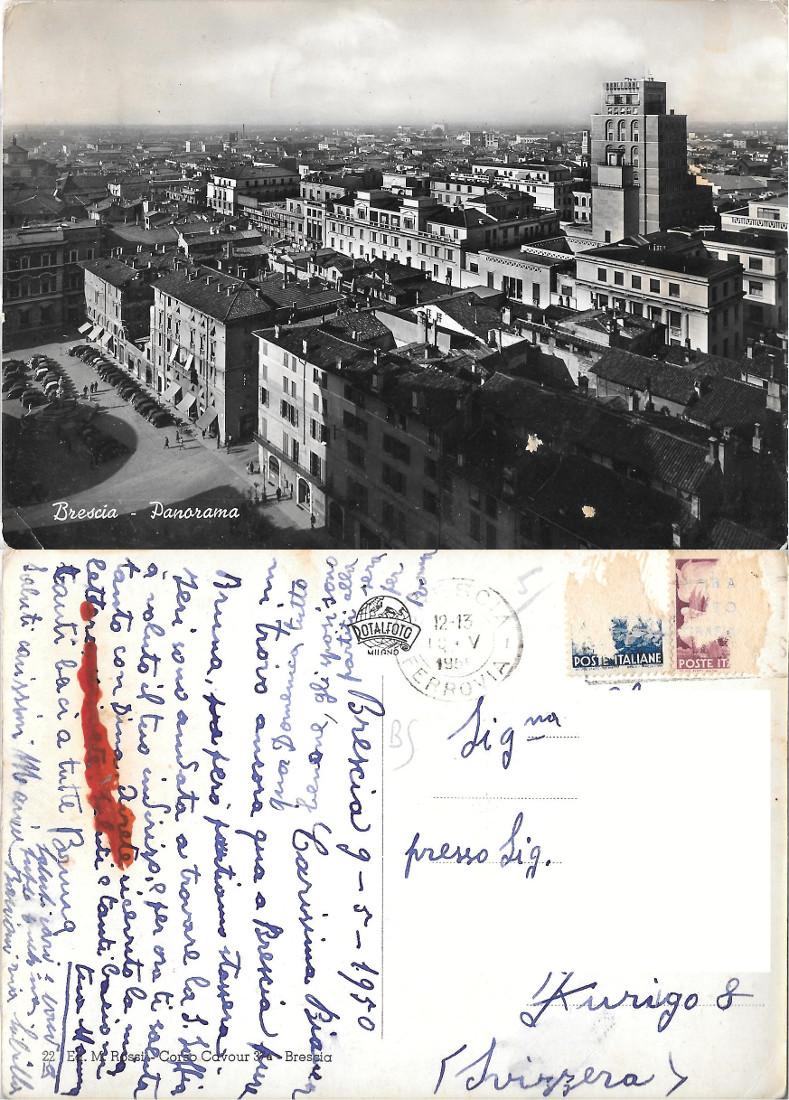Brescia. Panorama. Viaggiata 1950