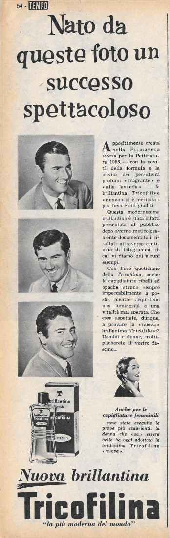 Brillantina Tricofilina - Advertising 1956
