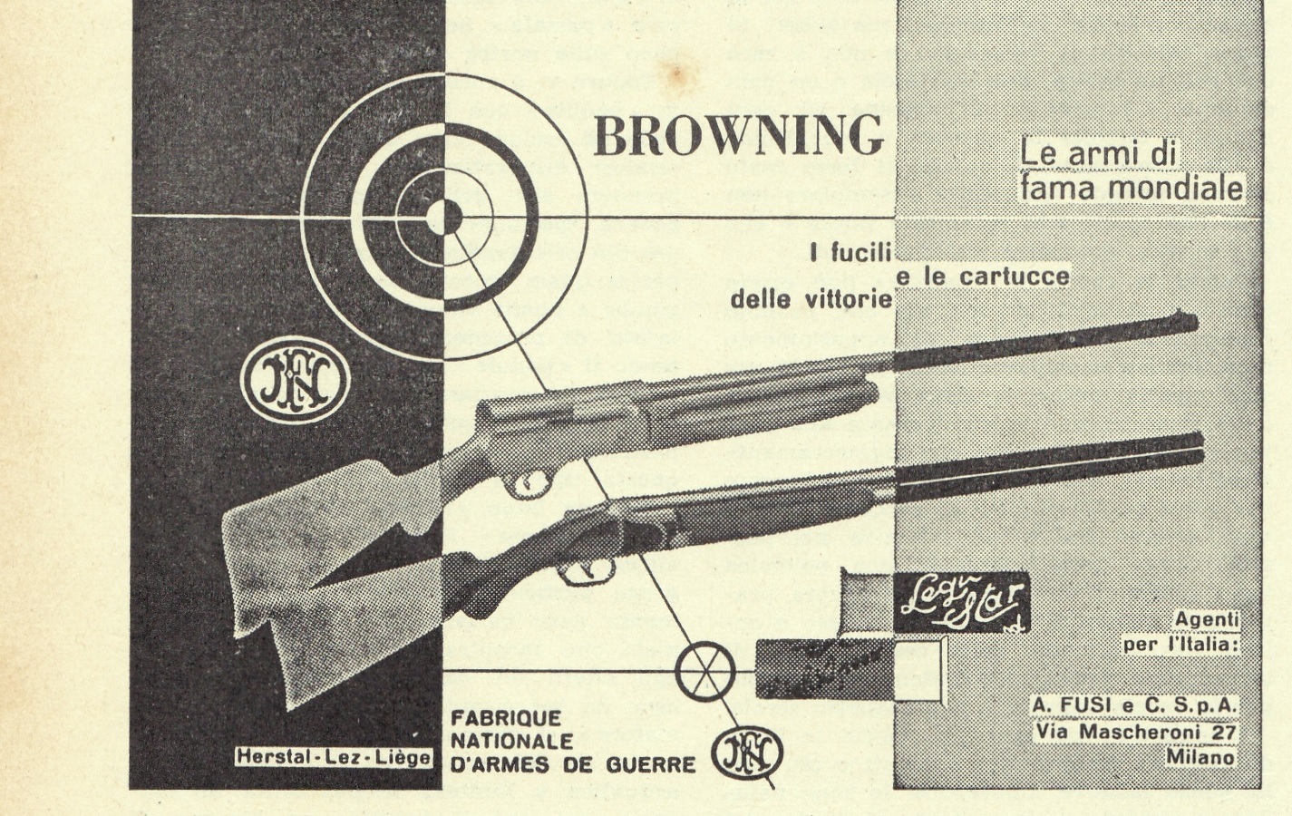 Browing. Le armi di fama mondiale. Advertising 1961