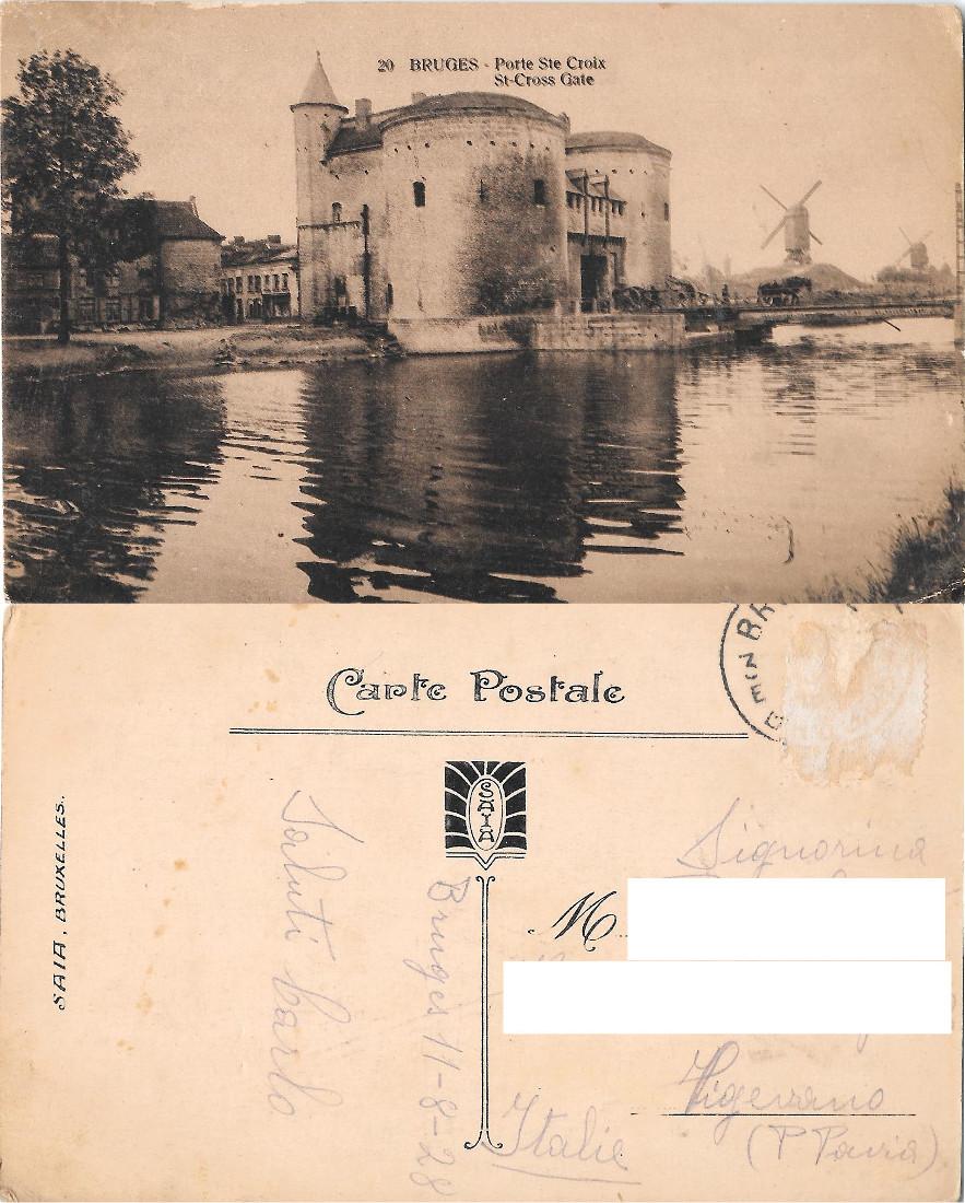 Bruges /Brugge. Porte S.tr Croix. Viaggiata 1928