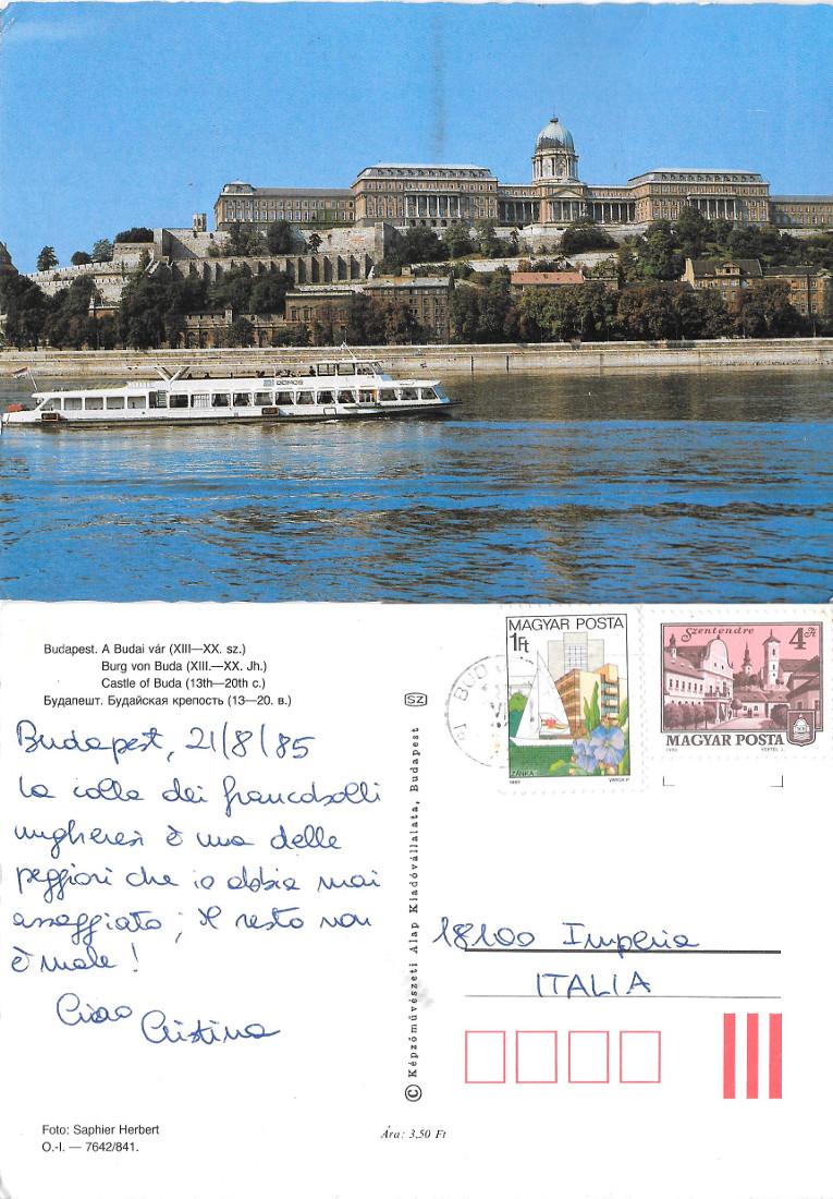 Budapest. Castello di Buda. Viaggiata 1985